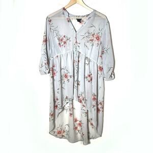 torrid Light Blue Floral Hi-Low Tunic